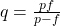 q = \frac{p f}{p-f}